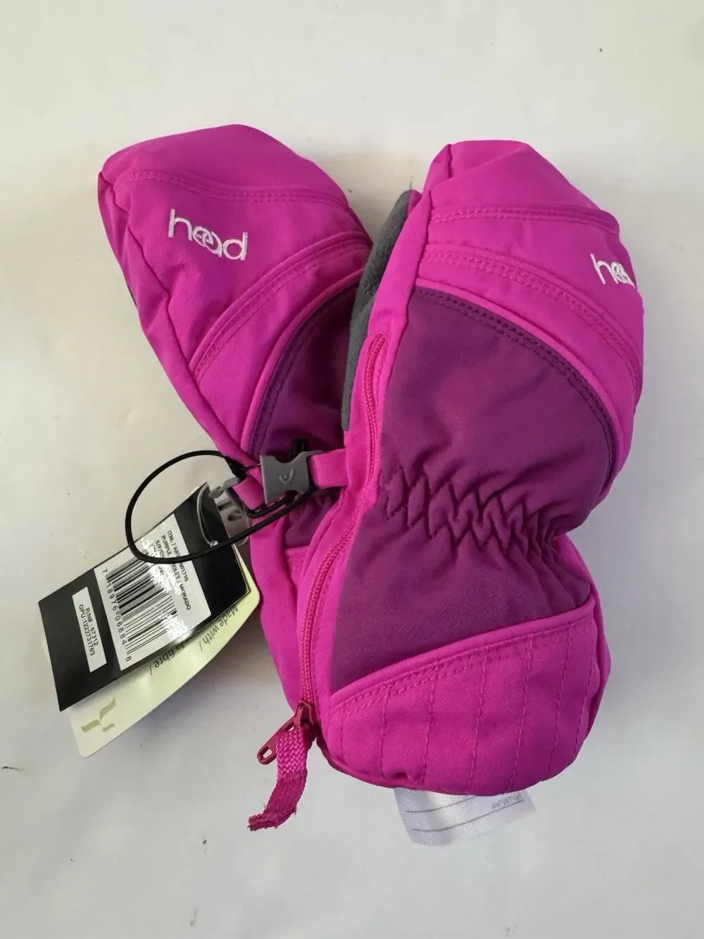 NWT HEAD Jr. Ski Mittens Insulated Pink Child Small Ages 4 to 6 Zip #7409